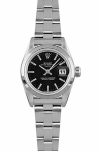 Rolex Oyster Perpetual Date Black Dial Women's Watch 69160