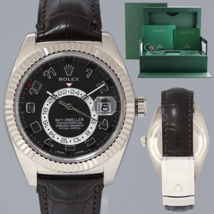 MINT Rolex Sky-Dweller White Gold 326139 42mm Black Watch Box