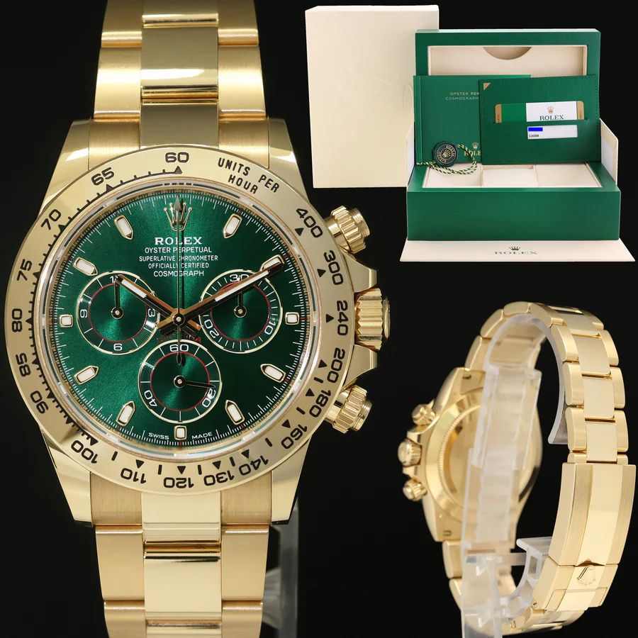 IMG_8832b PAPERS MINT GREEN DAYTONA Rolex 116508 Yellow Gold 40mm John Mayer Watch Box - Image 1