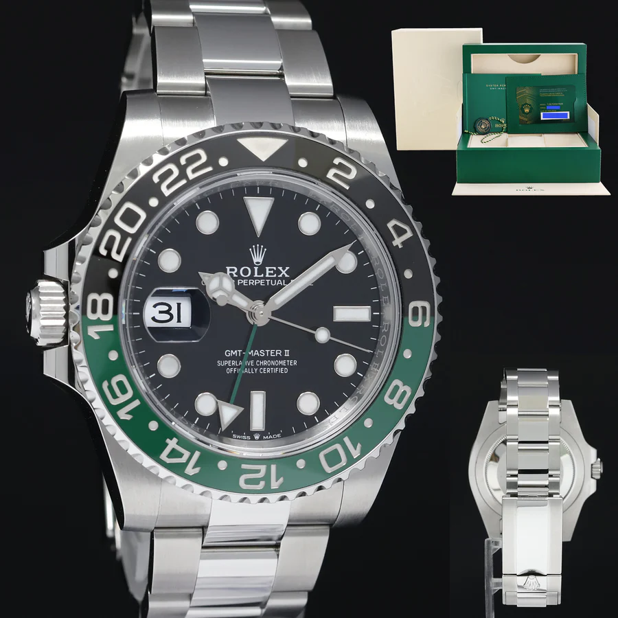 main-card 2025 NEW PAPERS Rolex GMT-Master II SPRITE Green Black Oyster Steel 126720 Watch - Image 1